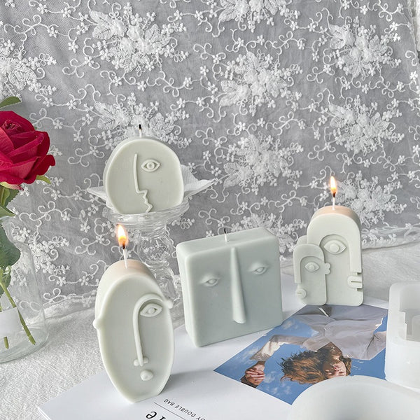 Human Face Abstract Expression Silicone Mold Mould Candle Epoxy Resin Soap