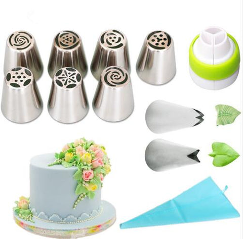 7/9/11/22 Pce Russian Stainless Steel Icing Fondant Piping Nozzles Tips Cake Decoration