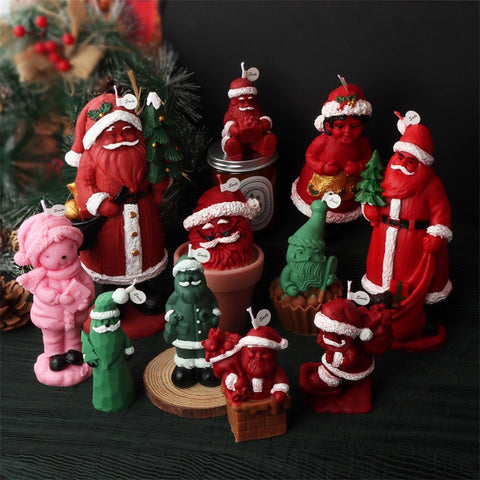 Santa Claus Father Christmas Silicone Mold Mould Candle Epoxy Resin Soap