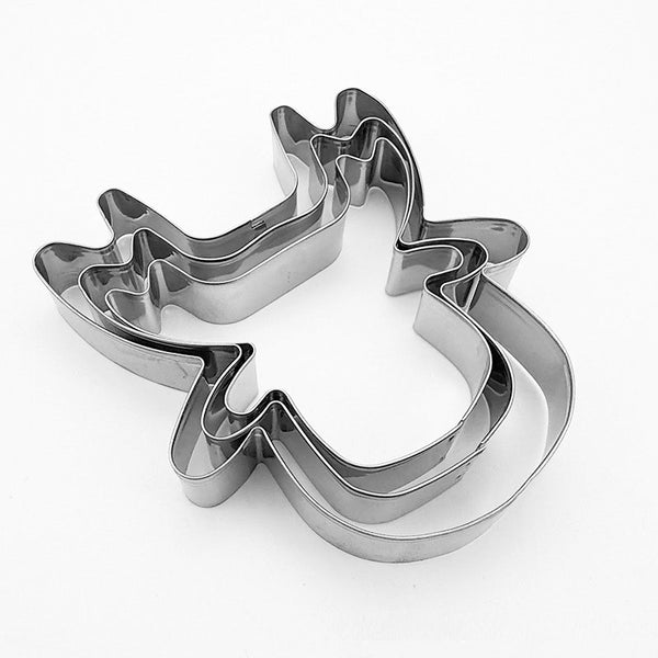 3 Pce Christmas Reindeer Cookie Biscuit Cutter Mold Stainless Steel