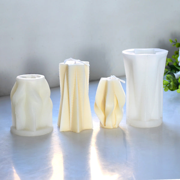 Geometric Ribbed Irregular Silicone Mold Mould Candle Epoxy Resin Soap