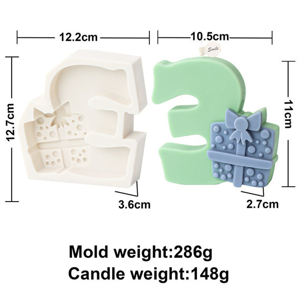 Christmas 0-9 Numbers Silicone Mold Mould Candle Epoxy Resin Soap