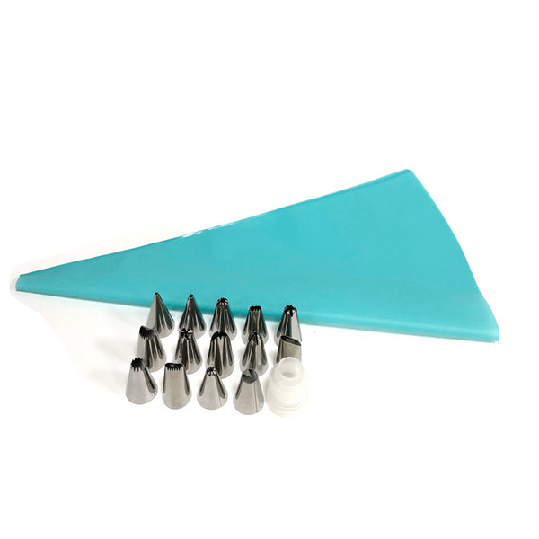 16 Pce Piping Icing Pastry Nozzles Tips EVA Bags Cake Cupcake Decorating