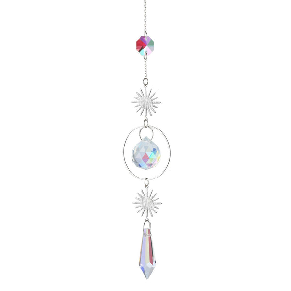 Sun Moon Star Crystal Pendant Suncatcher Sun Catcher Garden Ornament Gold Silver