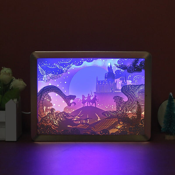 Harry Potter Hogwarts Castle LED Picture Frame Paper Shadow Light Box Lamp