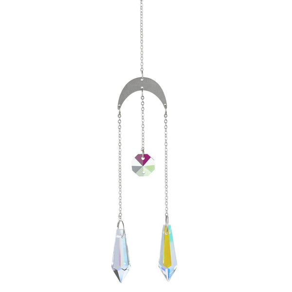 Sun Moon Star Crystal Pendant Suncatcher Sun Catcher Garden Ornament Gold Silver