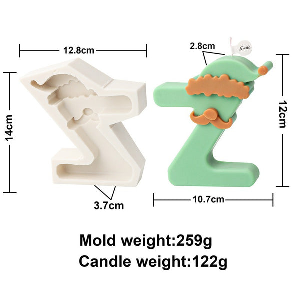 Christmas Alphabet 26 English Capital Letters Silicone Mold Mould Candle Epoxy Resin Soap