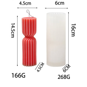 Round Spiral Striped Column Pillar Silicone Mold Mould Candle Epoxy Resin Soap