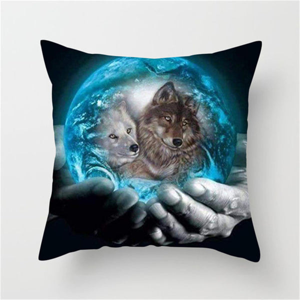 Wolf Wolves Polyester Cushion Cover Square 45cm