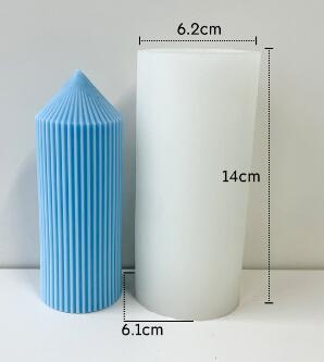 Striped Ribbed Cylindrical Column Silicone Mold Mould Candle Epoxy Resin Soap