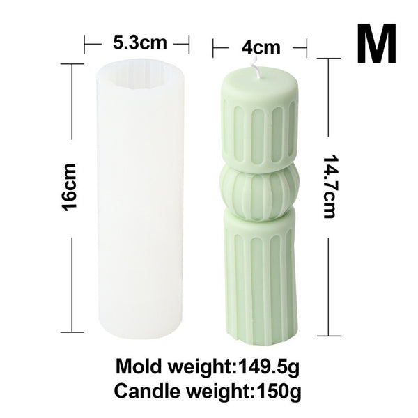 Striped Ribbed Geometric Silicone Mold Mould Candle Epoxy Resin Soap 8 Designs