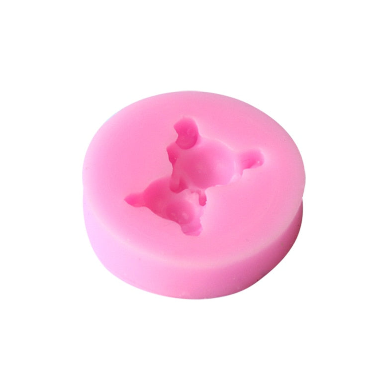 3D Small Teddy Bear Shape Silicone Mold For Fondant Icing Sugarcraft Cake