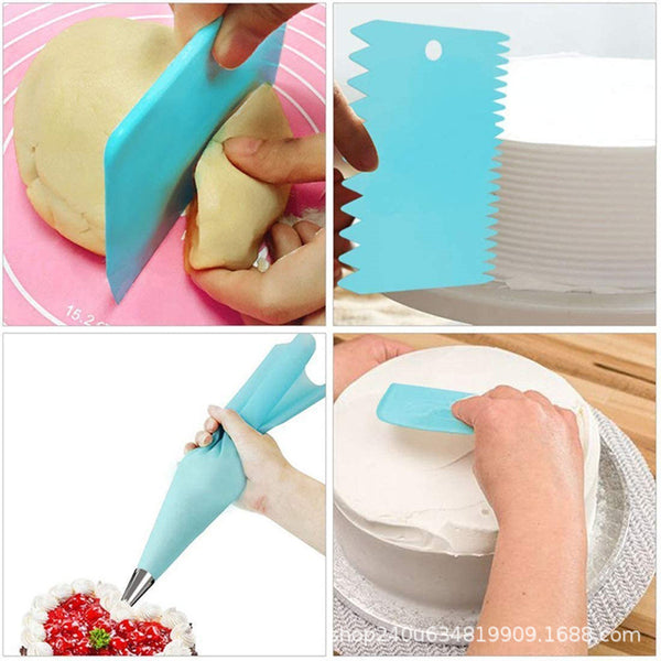 66 Pce Piping Icing Nozzles Tips Bags Turntable Scrapers Cake Cupcake Decorating