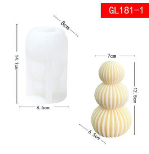 Geometric Ribbed Stacked Balls Silicone Mold Mould Candle Epoxy Resin Soap
