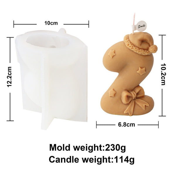 Christmas 0-9 Numbers Santa Claus Snowman Reindeer Mold Mould Candle Epoxy Resin Soap Making