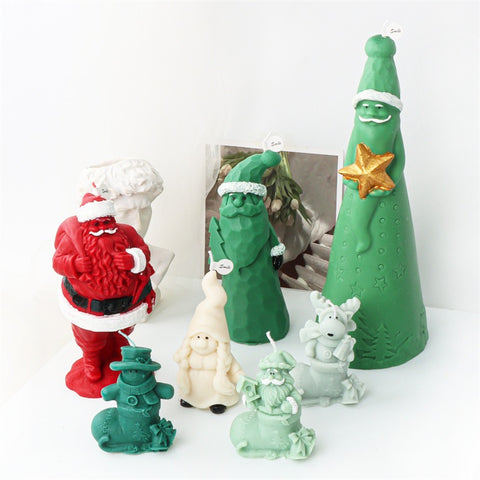 Santa Claus Christmas Tree Snowman Reindeer Mold Mould For Candle Epoxy Resin Soap Making