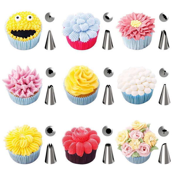 64 Pce Piping Icing Nozzles Tips Bags Pen Cake Cupcake Decorating Set