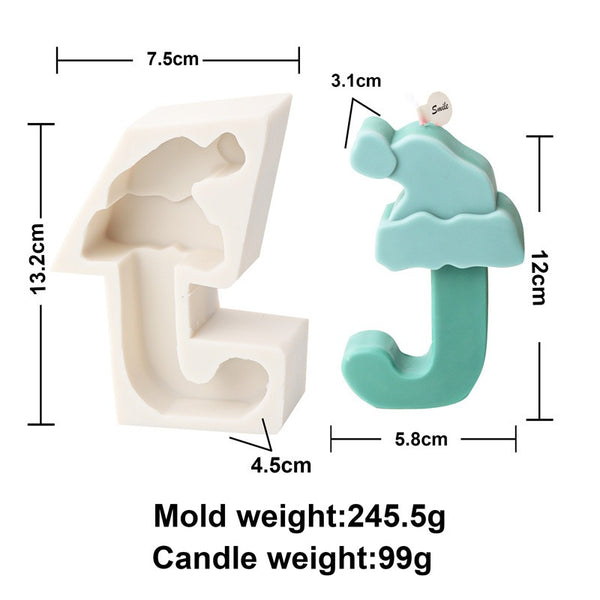 Christmas Alphabet 26 English Capital Letters Silicone Mold Mould Candle Epoxy Resin Soap
