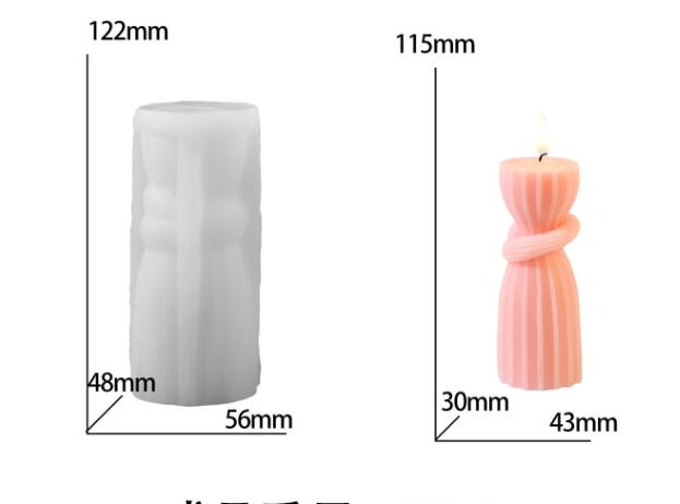 Rope Knot Pillar Column Silicone Mold Mould Candle Epoxy Resin Soap 12cm 15 cm