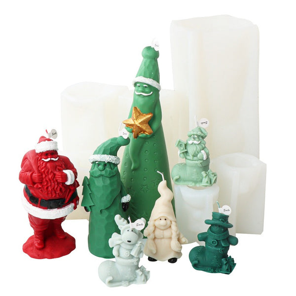 Santa Claus Christmas Tree Snowman Reindeer Mold Mould For Candle Epoxy Resin Soap Making