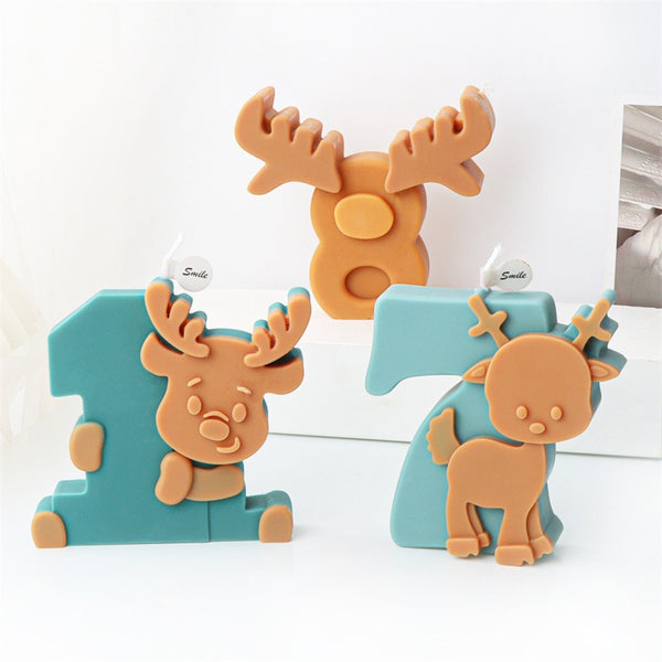 Christmas 0-9 Numbers Silicone Mold Mould Candle Epoxy Resin Soap