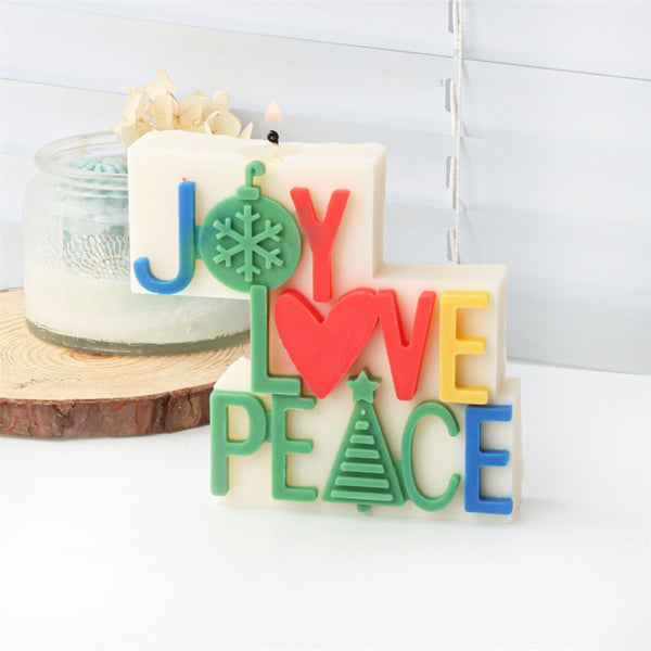 Nordic Style Christmas Joy Love Peace Silicone Mold Mould Candle Epoxy Resin Soap