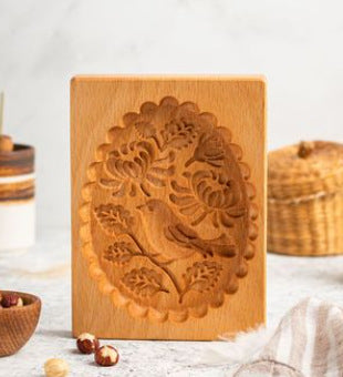 Beechwood Wooden Rabbit Squirrel Cat Sheep Biscuit Cookie Embossing Stamp Mold