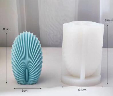 Ribbed Shell Fantail Silicone Mold Mould Candle Epoxy Resin Soap