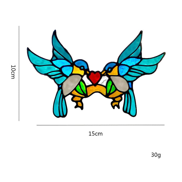 Two Birds Heart Double Sided Printed Acrylic Suncatcher Window Ornament