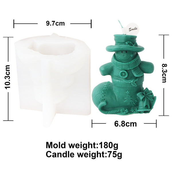 Santa Claus Christmas Tree Snowman Reindeer Mold Mould For Candle Epoxy Resin Soap Making
