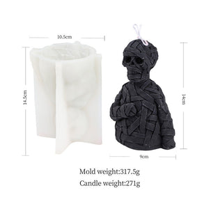 Zombie Mummy Skull Halloween Silicone Mold Mould Candle Epoxy Resin Soap 14.5cm