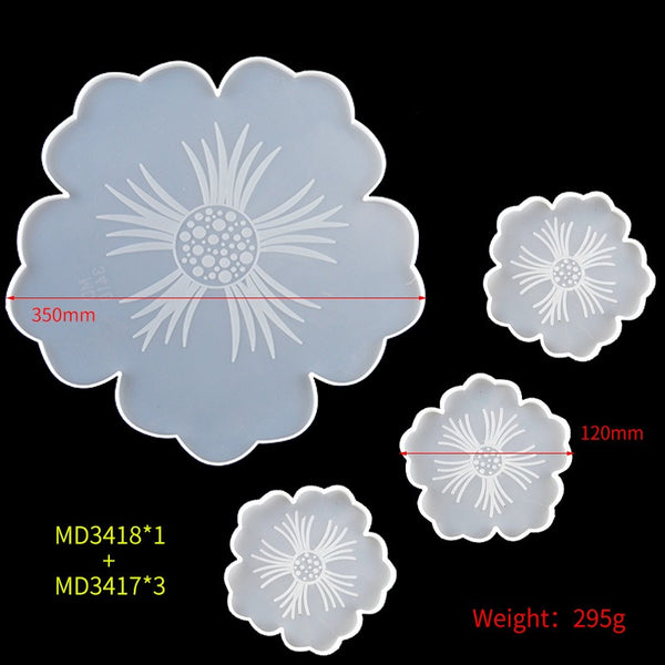 Flower Cherry Blossom Silicone Coaster Tray Mold Mould For Resin Epoxy Craft