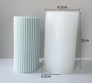 Striped Ribbed Cylindrical Column Silicone Mold Mould Candle Epoxy Resin Soap