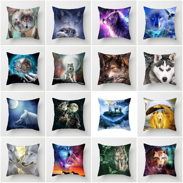 Wolf Wolves Polyester Cushion Cover Square 45cm