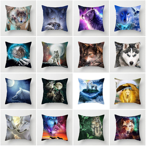Wolf Wolves Polyester Cushion Cover Square 45cm