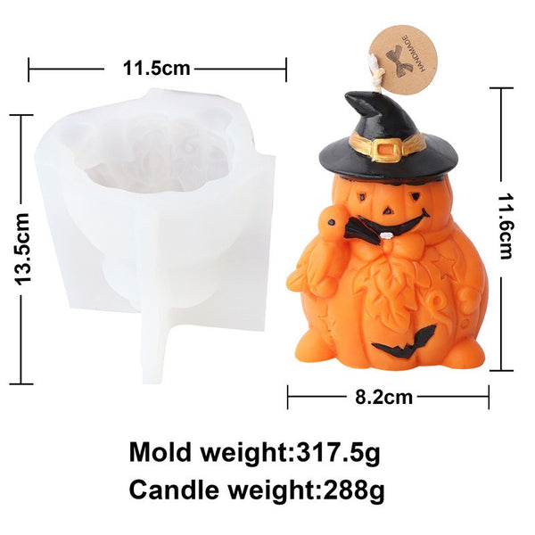 Halloween Pumpkin Ghost Witch Fox Owl Silicone Mold Mould Candle Epoxy Resin Soap