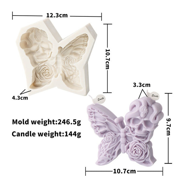 Angel Halloween Skull Flower Butterfly Embossed Silicone Mold Mould Candle Epoxy Resin Soap
