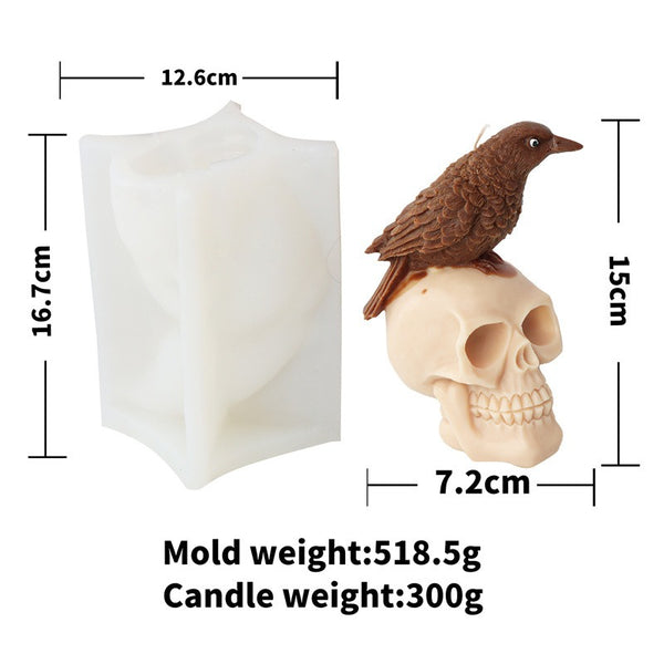 Halloween Skulls Bat Crows Silicone Mold Mould Candle Epoxy Resin Soap
