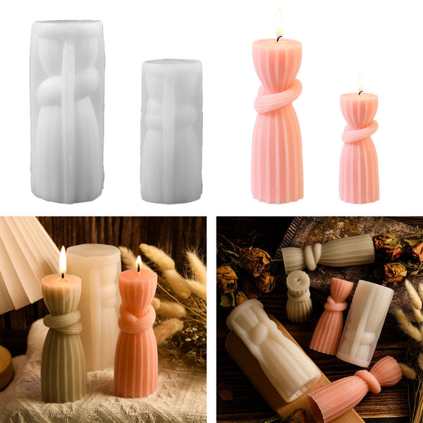 Rope Knot Pillar Column Silicone Mold Mould Candle Epoxy Resin Soap 12cm 15 cm