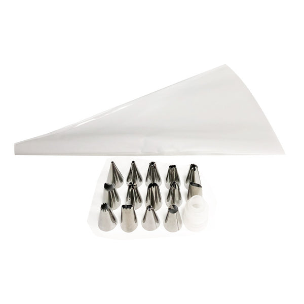 16 Pce Piping Icing Pastry Nozzles Tips EVA Bags Cake Cupcake Decorating