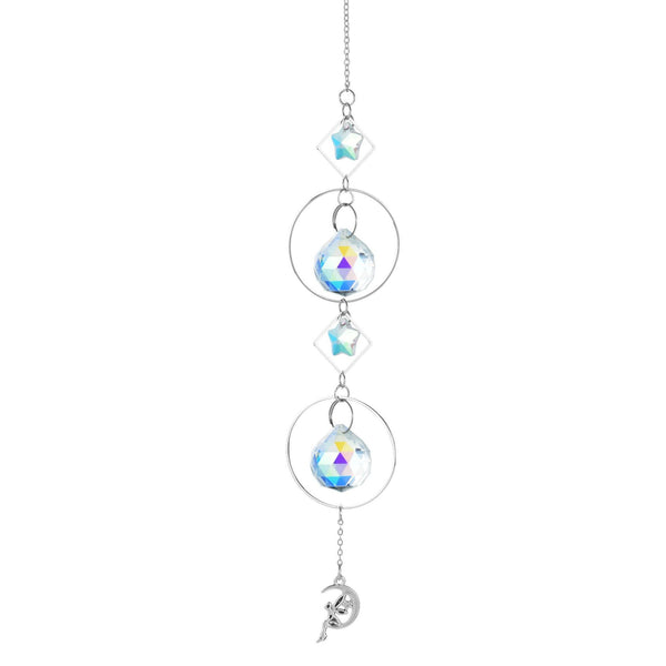 Sun Moon Star Crystal Pendant Suncatcher Sun Catcher Garden Ornament Gold Silver