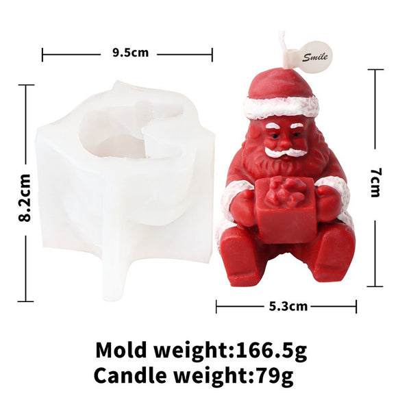 Santa Claus Father Christmas Silicone Mold Mould Candle Epoxy Resin Soap