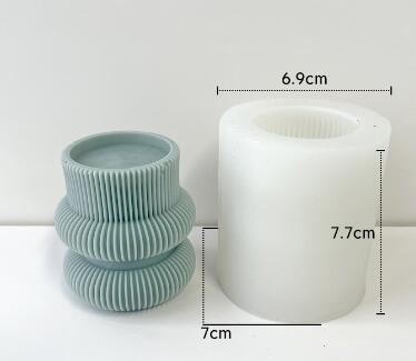 Striped Ribbed Cylindrical Column Silicone Mold Mould Candle Epoxy Resin Soap