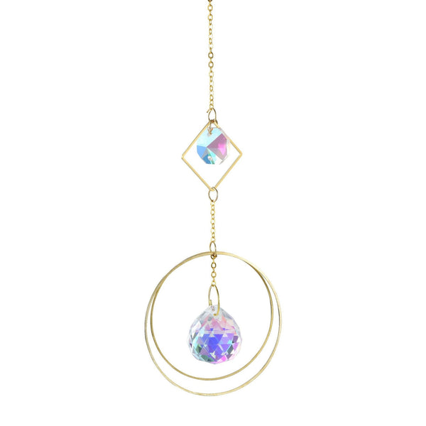 Sun Moon Star Crystal Pendant Suncatcher Sun Catcher Garden Ornament Gold Silver