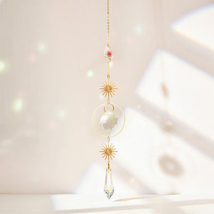 Sun Moon Star Crystal Pendant Suncatcher Sun Catcher Garden Ornament Gold Silver