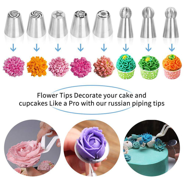 170 Pce Piping Icing Nozzles Tips Bags Turntable Scrapers Cake Cupcake Decorating