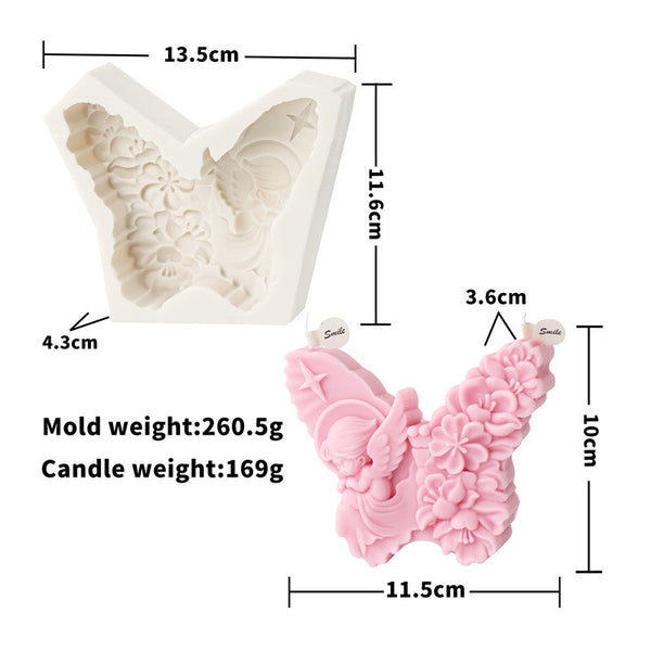 Angel Halloween Skull Flower Butterfly Embossed Silicone Mold Mould Candle Epoxy Resin Soap