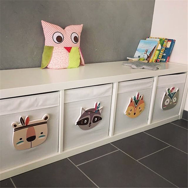 Scandi Nordic Wooden Animal Nursery Decoration Wall Mount Bear Fox Owl Raccoon