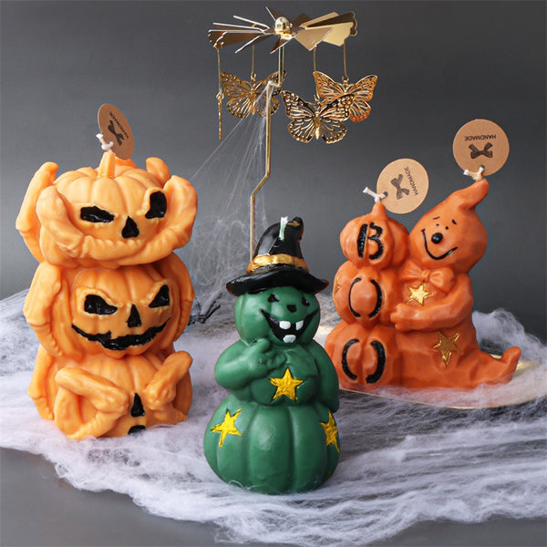 Halloween Pumpkin Ghost Witch Fox Owl Silicone Mold Mould Candle Epoxy Resin Soap