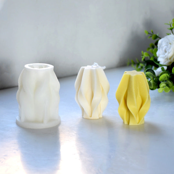 Geometric Ribbed Irregular Silicone Mold Mould Candle Epoxy Resin Soap